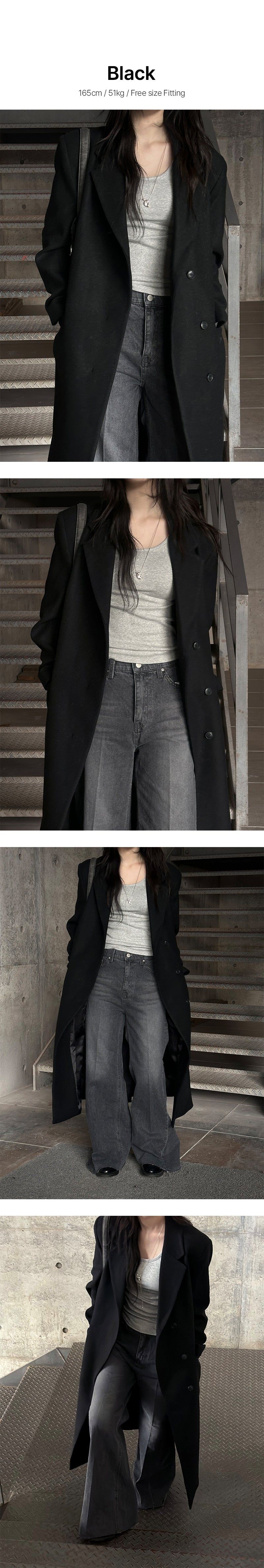 [Wool 50] Max hidden wool long coat(3color)