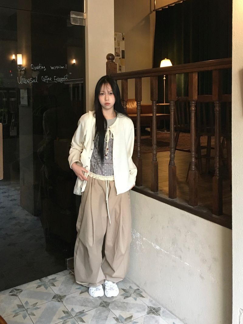 Tail Curved Wide Cotton Pants (4c)