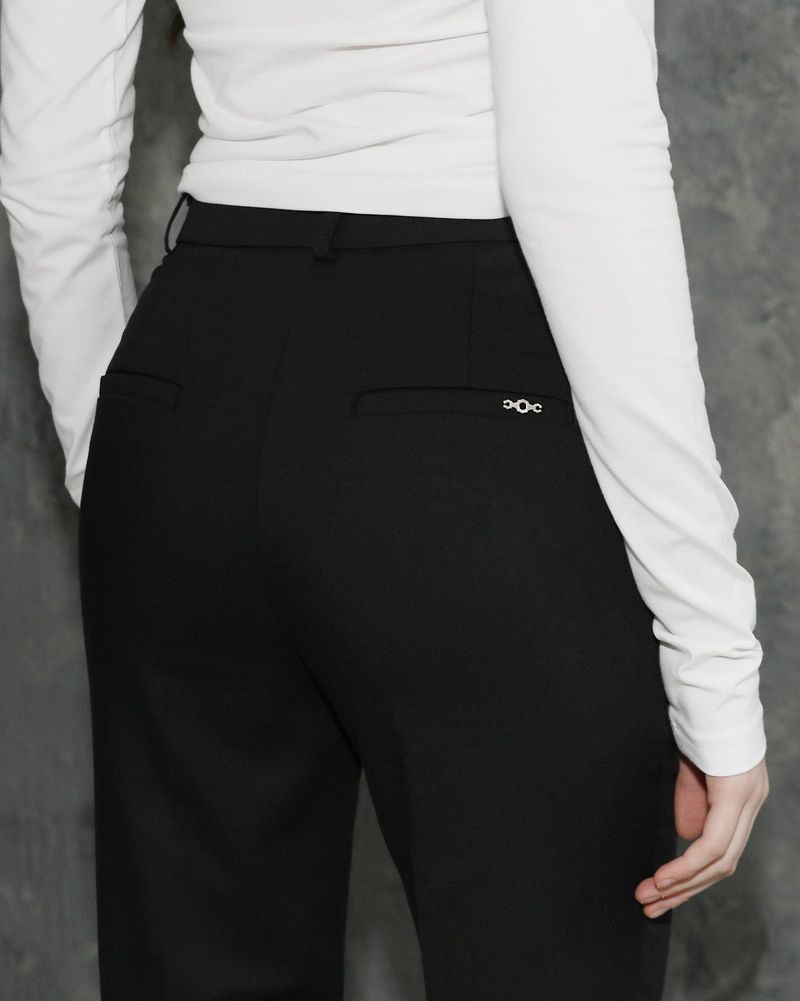 Metal Triclipse Semi Bootcut Slacks Black