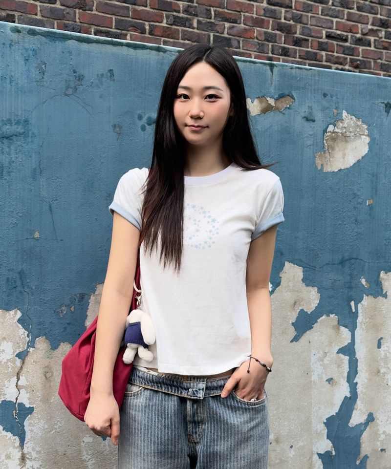 WaiKei(ワイケイ)の「STAR スワール レイヤード ロールアップ 半袖Tシャツ(トップス)」