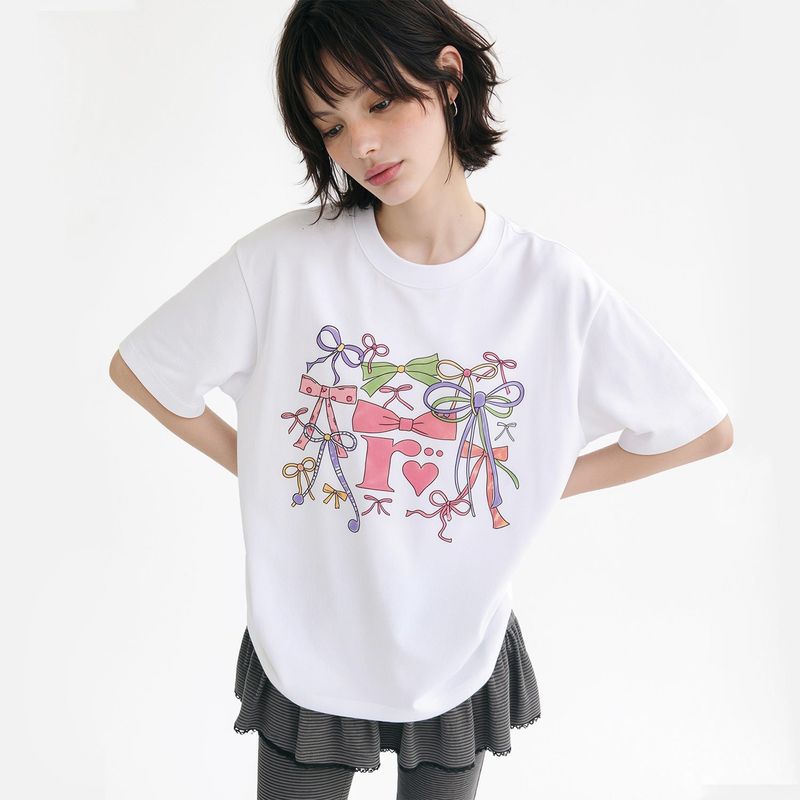 RANDOMOFF（ランダムオフ）の「RIBBON SHOWER T-SHIRT (2color)（Tops）」