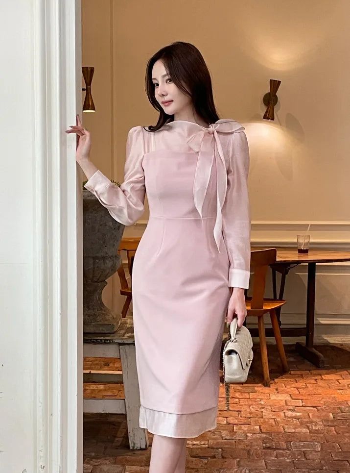 iam mari（アイアム マリ）の「26FW★ Jesia Tie Chiffon H-Line Long One Piece（Dresses）」
