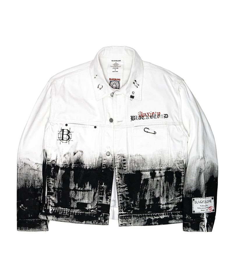 BLACKBLOND（ブラックブロンド）の「BBD Anxiety Smoke Graphic Denim Jacket (White)（Jackets/Outerwear）」