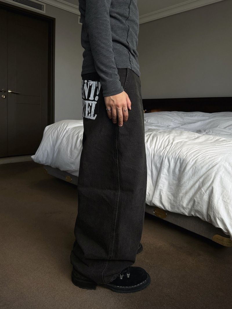 Warner Stone Print Denim Pants 2C