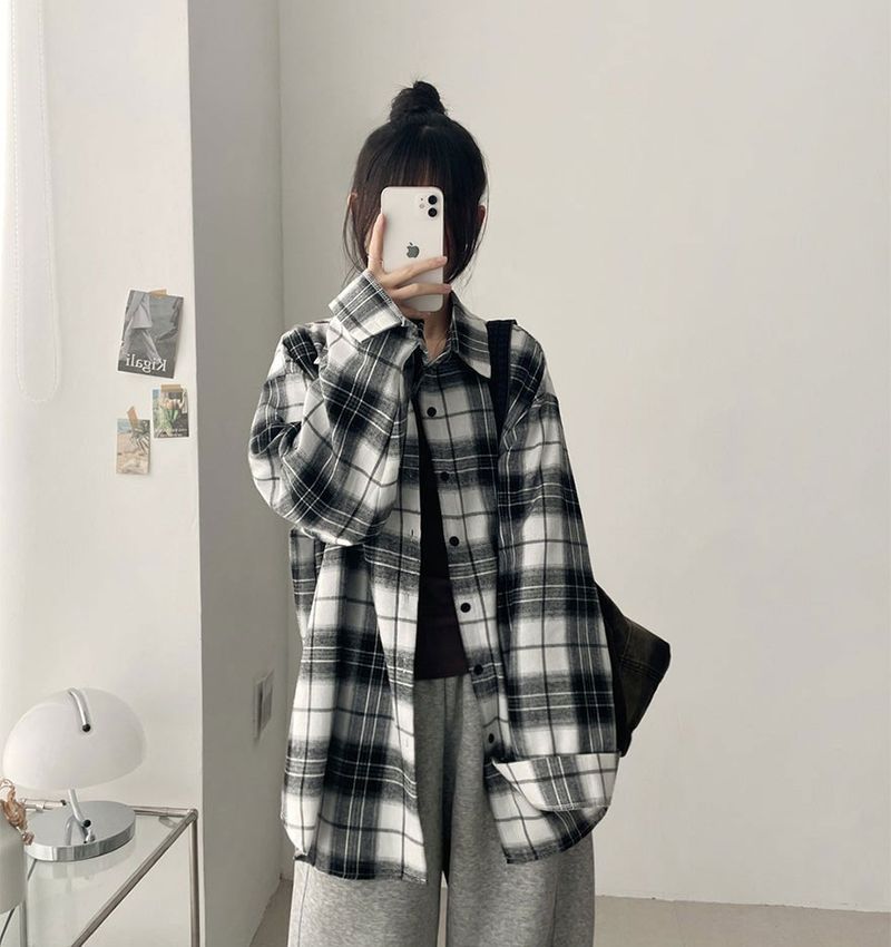 Lue Loose Fit Checkered Shirt