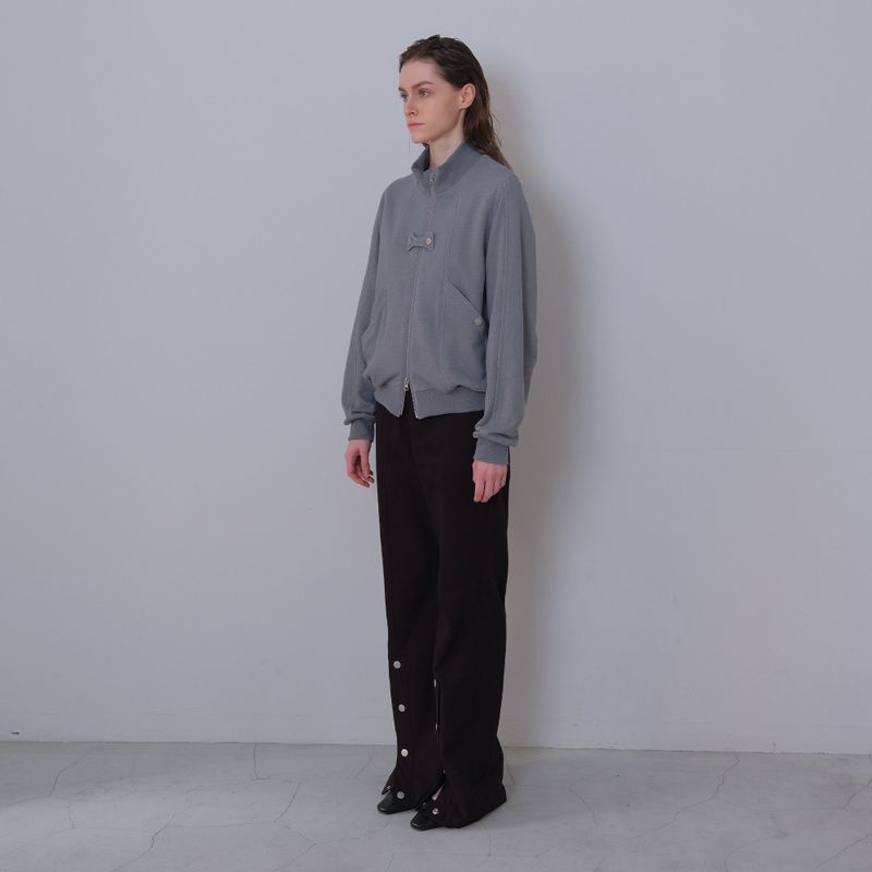 Gray Butterfly Pigment Jersey Zip-up