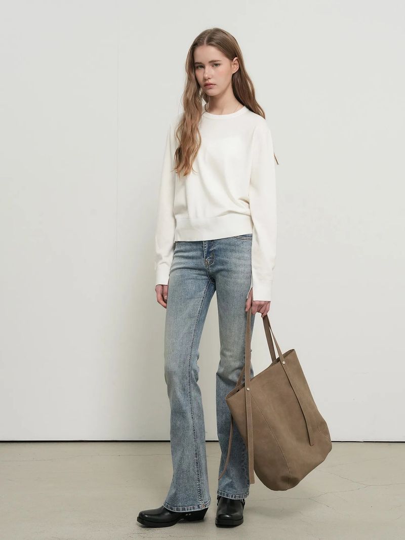 BOOTCUT WASHING DENIM PANTS
