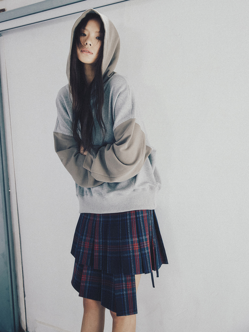 Colorblock Hoodie Grey