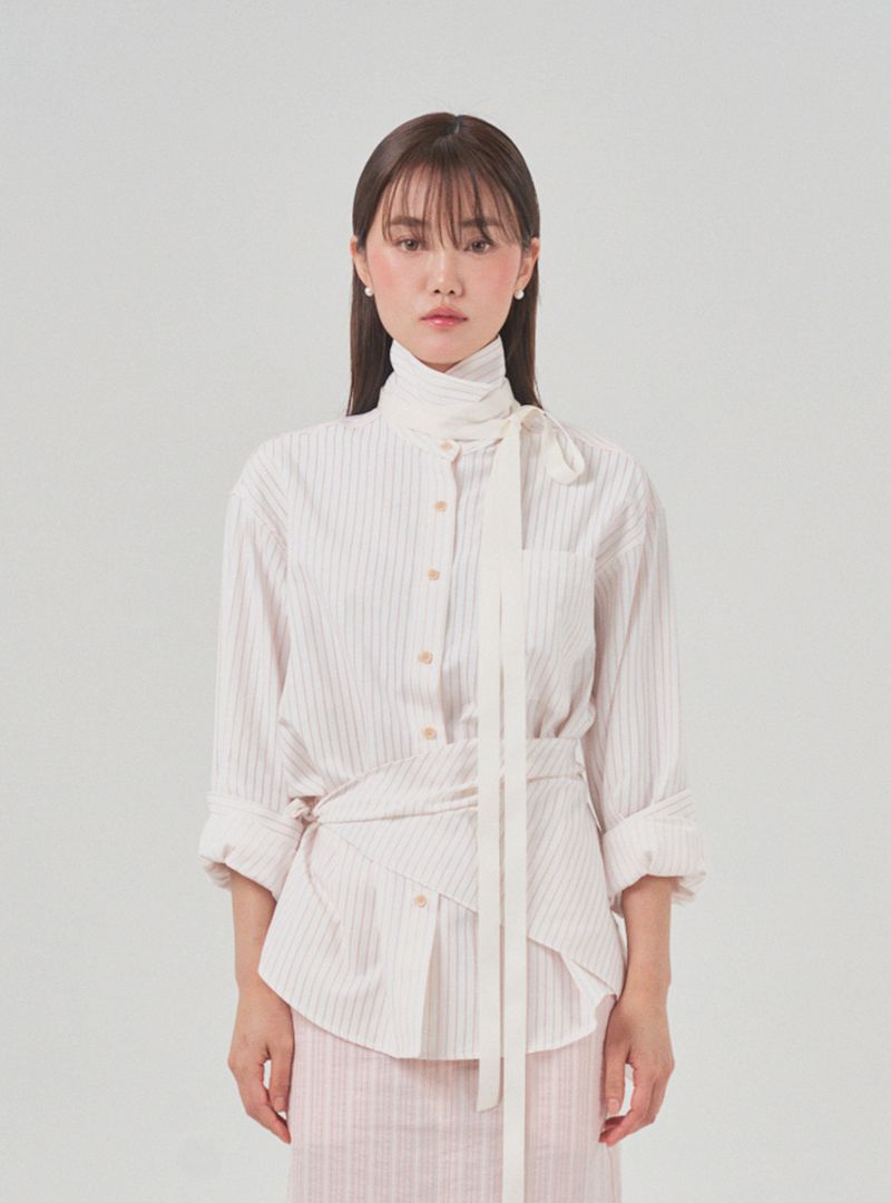 rram（アラーム）の「Stripe shirt (ivory)（Tops）」