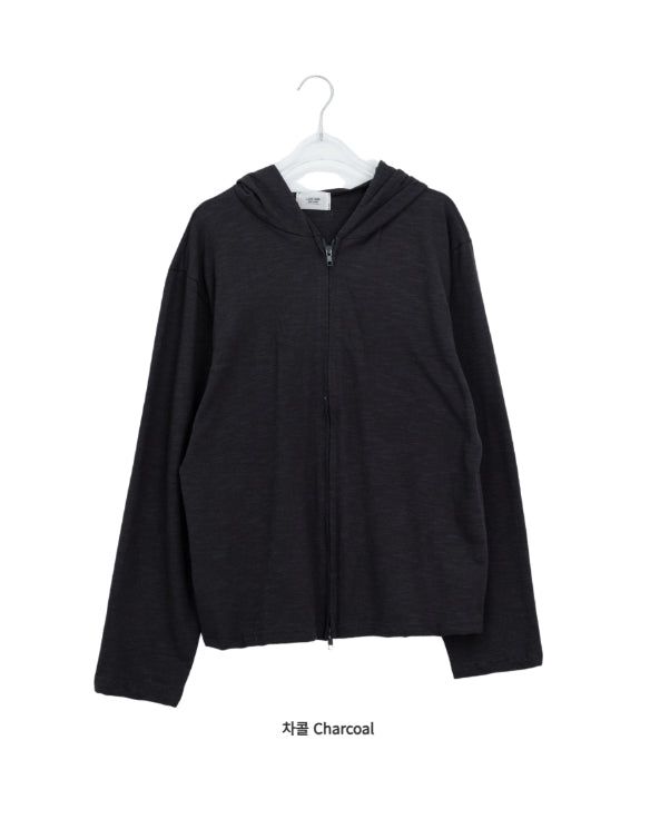 [unisex] Nevea Basic Slub Two-Way Hood Zip-Up
