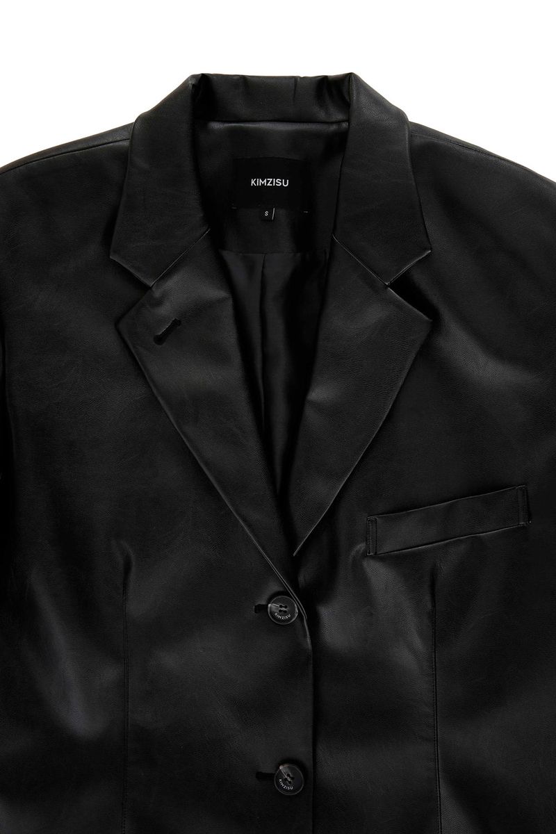 Back Patch Oversized Blazer _ Black
