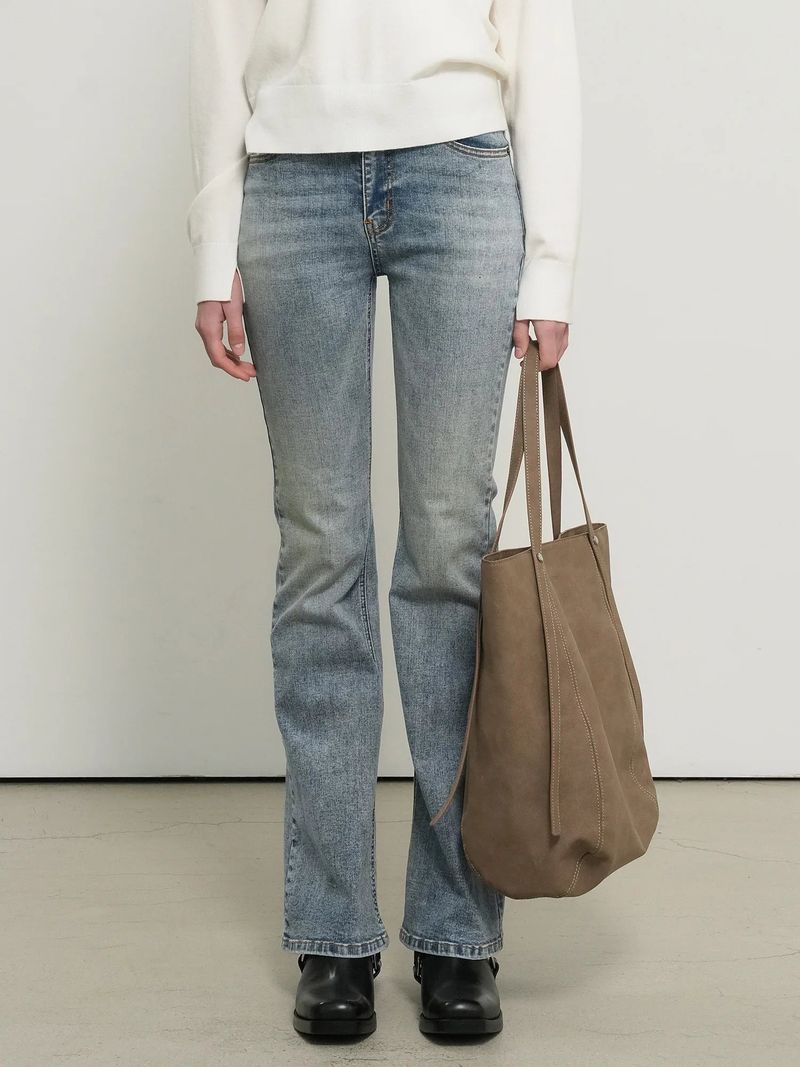 BOOTCUT WASHING DENIM PANTS