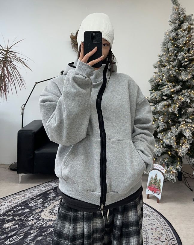 Liane Curved Brushed Hood Zip-Up