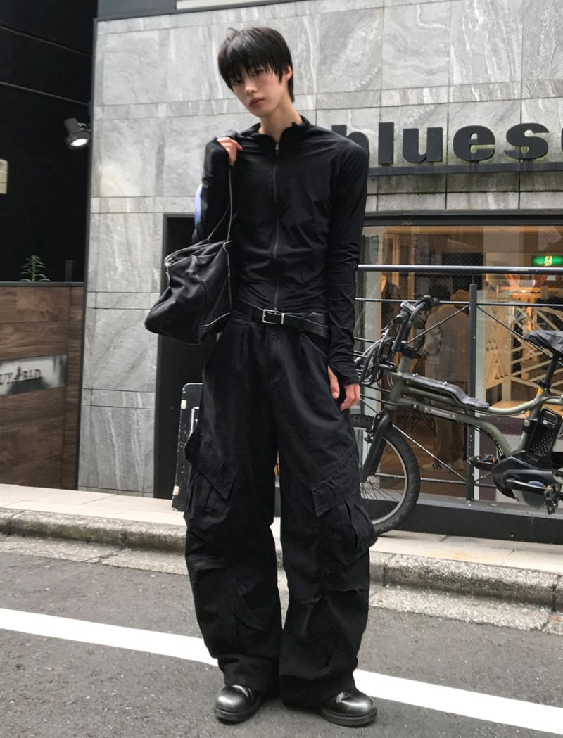 ダイアゴナル カーゴ ワイドパンツ