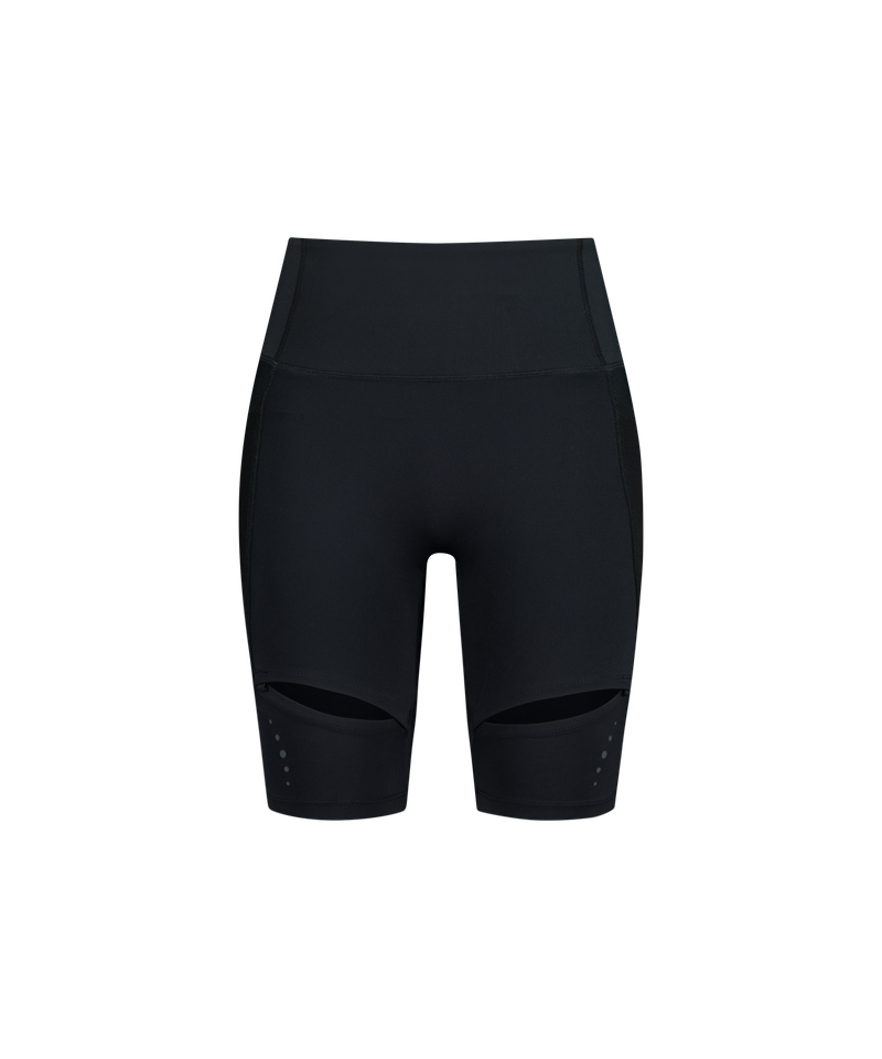 Thigh Slit Shorts Leggings / Black