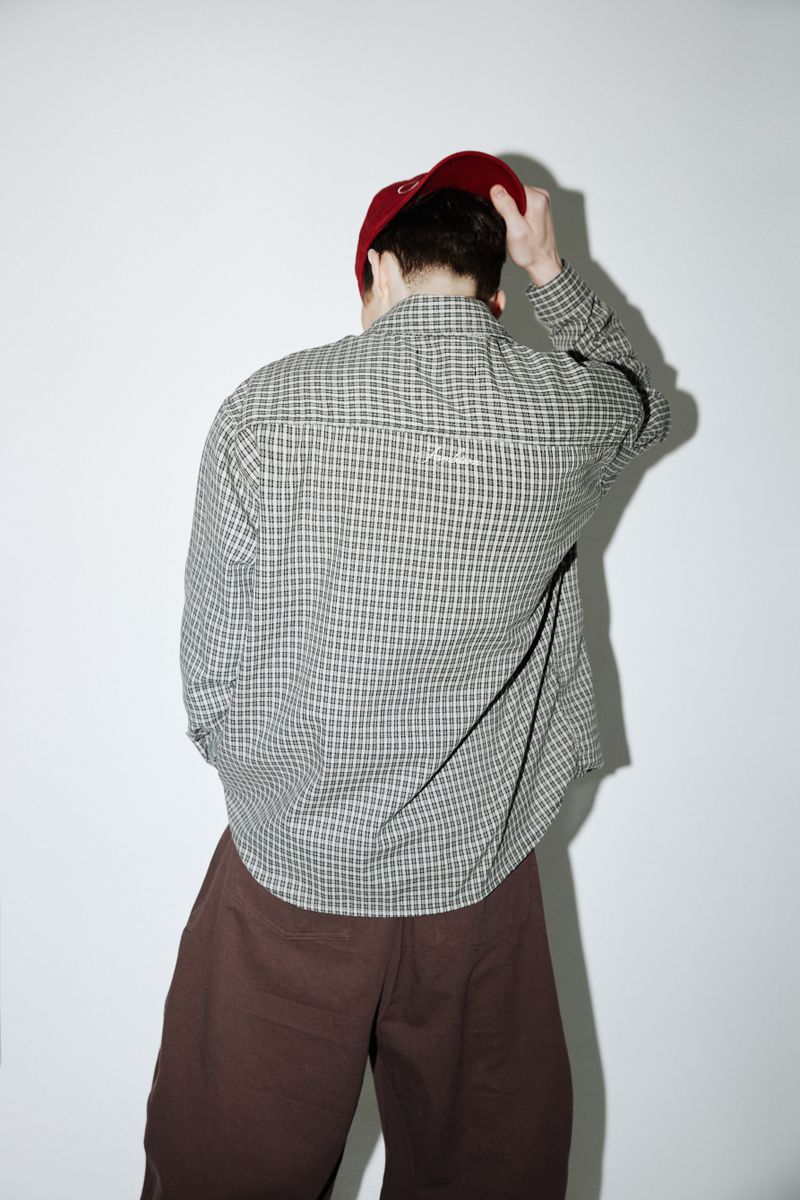 Vintage Check Shirts (Beige-gray)