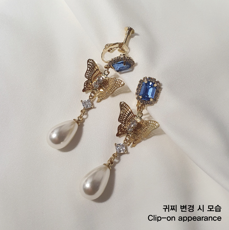 Blue Butterfly Queen Earring