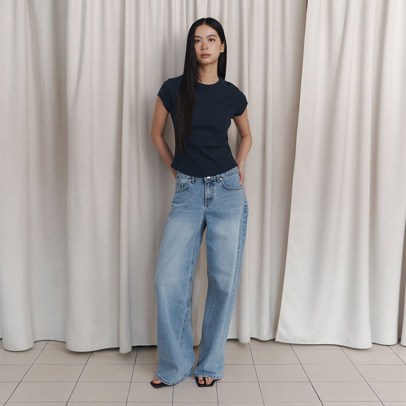 C 90S LINE BASIC T-SHIRT_NAVY