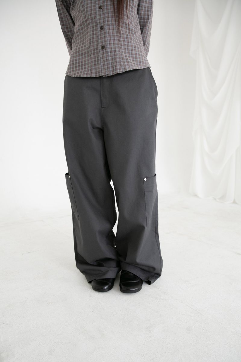 rivet pocket wide pants(2colors)