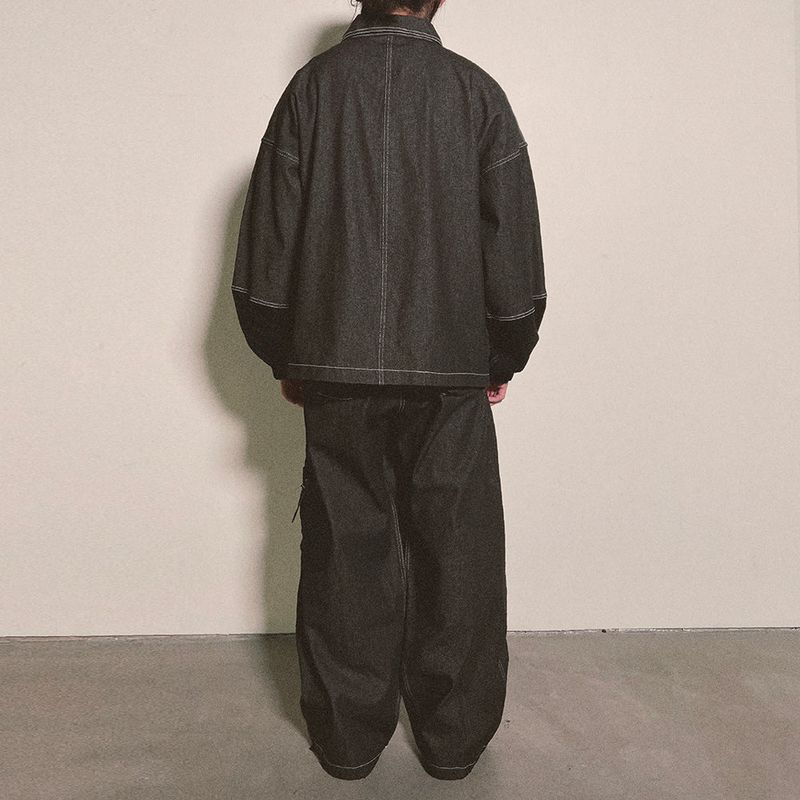 reverse Terry Pocket Denim Jacket_black
