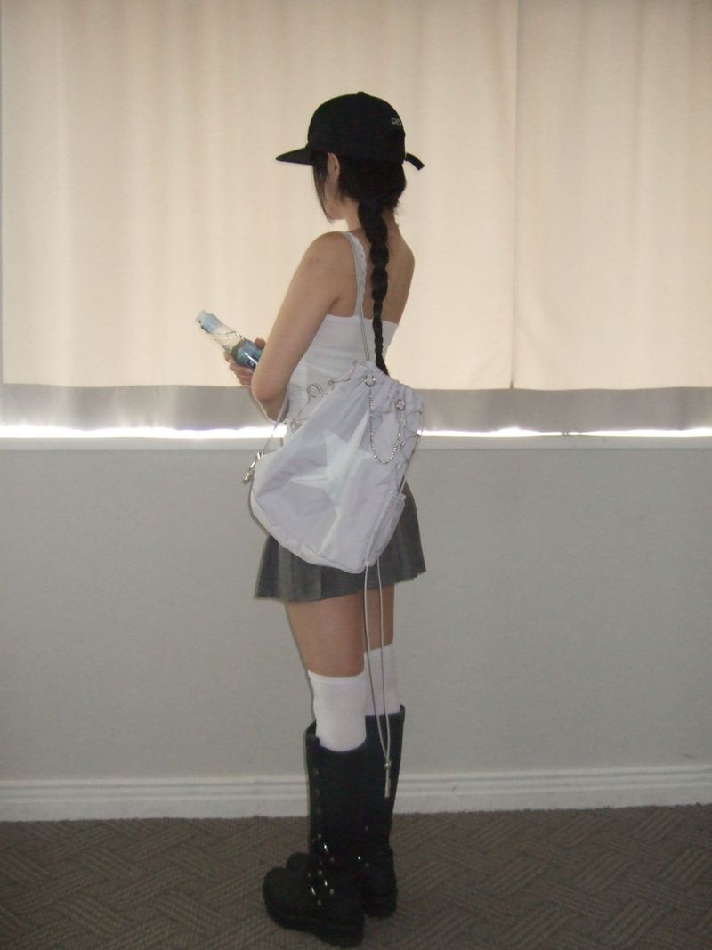 Star gym sack _ light grey