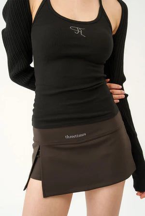 【即日発送】Jewel cross back tank top - black