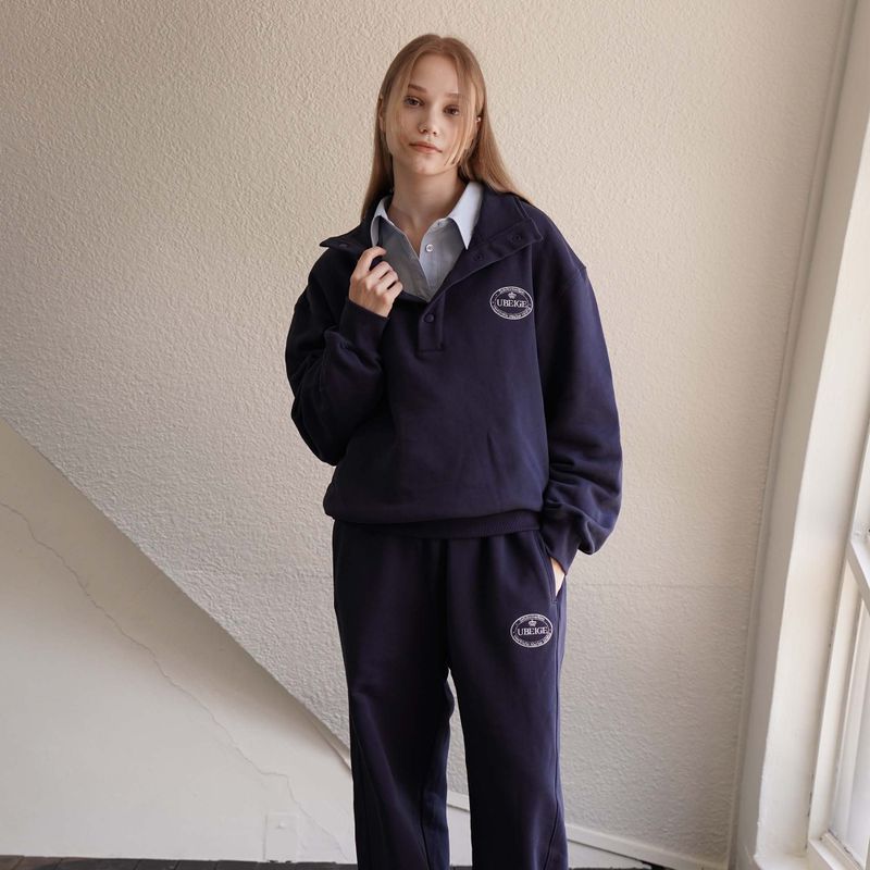 Navy Snap Sweatshirts