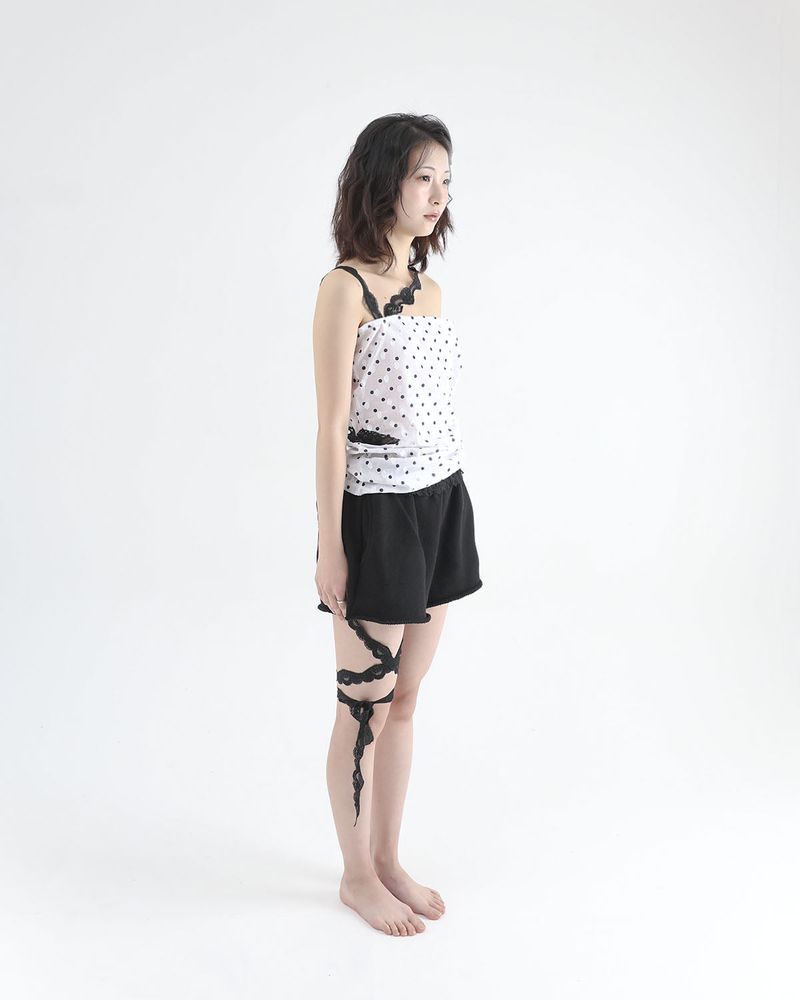  LACE SHORTS PANTS BLACK