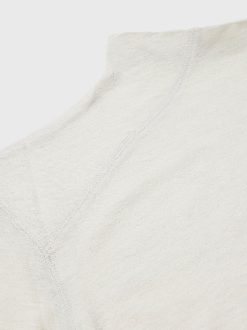 Unbalanced Stitch Turtleneck Tee Light Grey