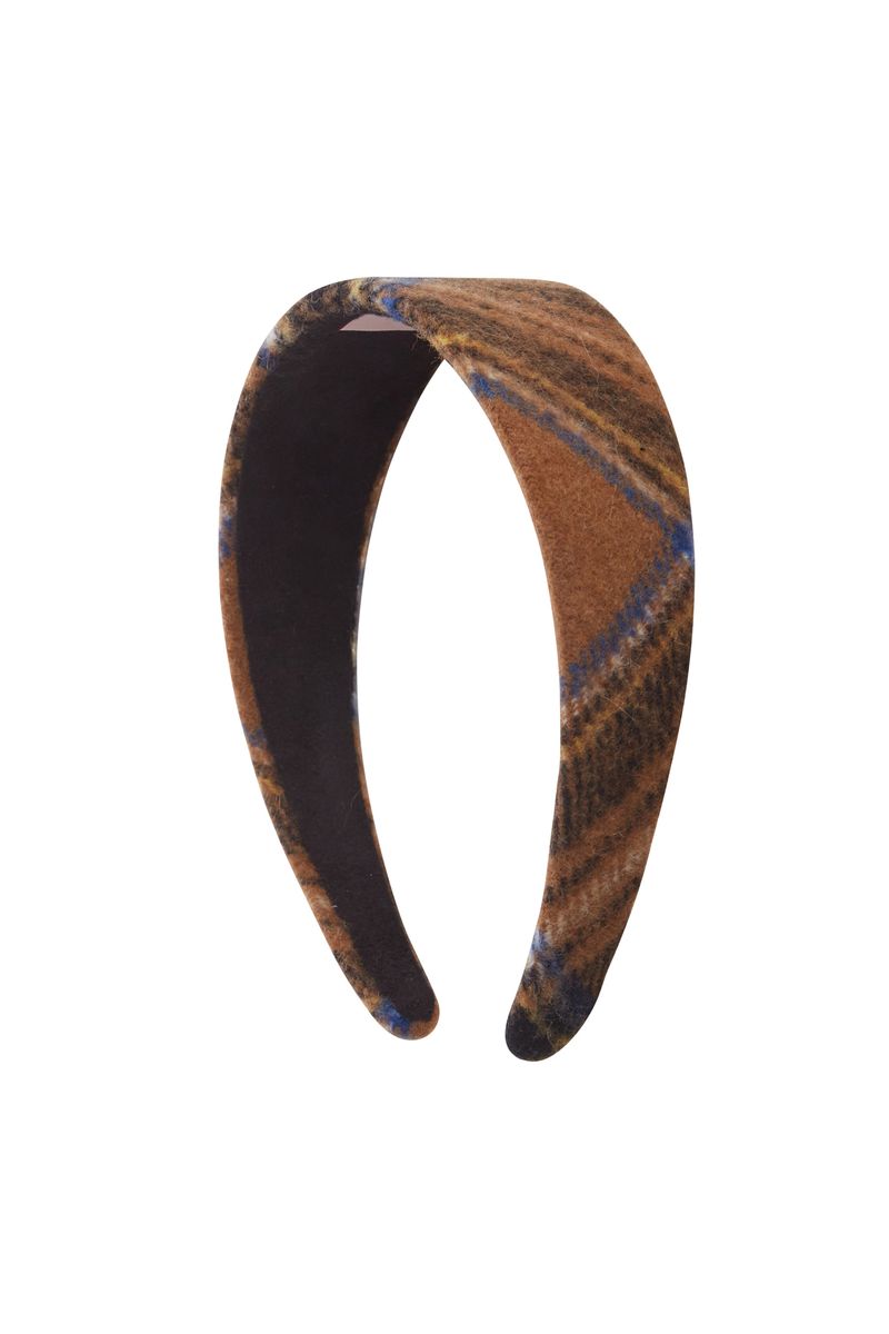 CHECK HAIR BAND / BROWN