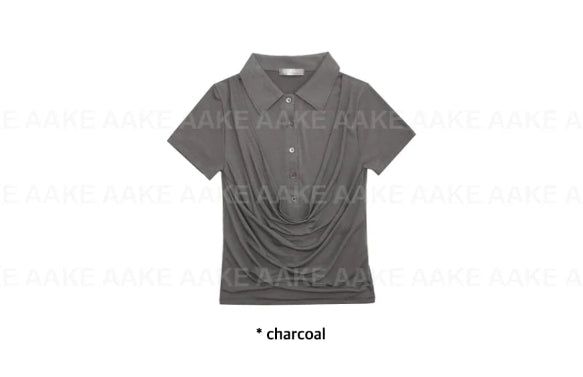 DRAPE LAYERED COLLAR TEE