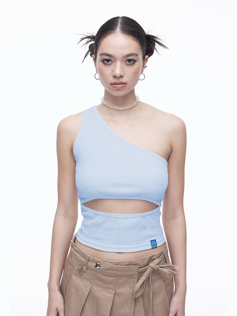 DILETTANTISME(ディレッタンティズム)の「Unbalance Cut-out Sleeveless T(SL)(Tops)」
