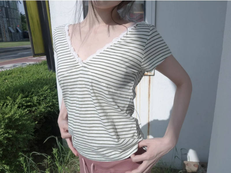 lace stripe tee