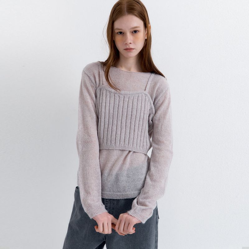 RAVEROUS（レイバロス）の「Bustier Knit Set Gray（Tops）」
