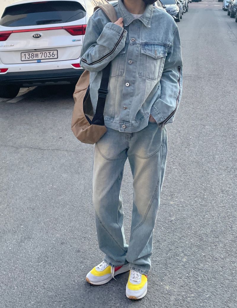 Zipper denim jacket 