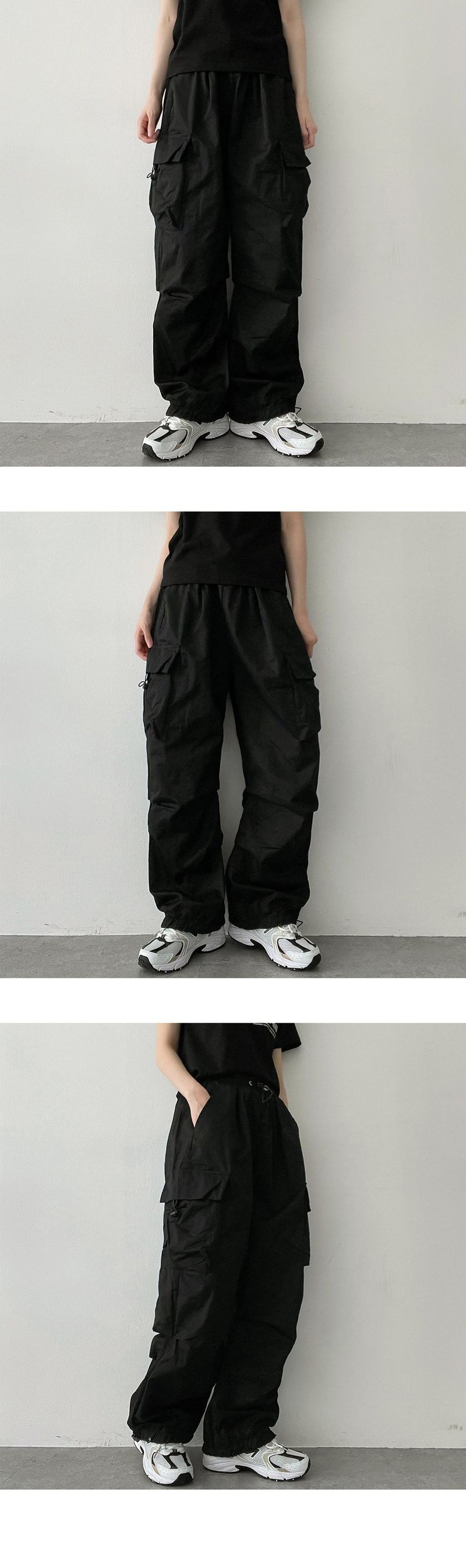 Hip String Wide Cargo Pants