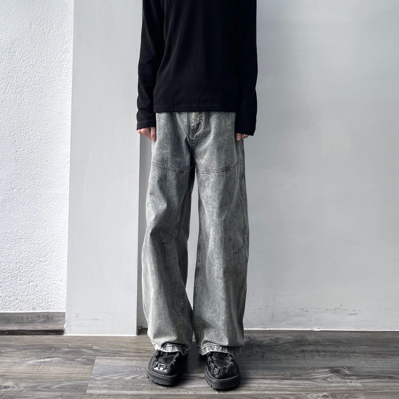 FADE MEET（フェードミート）の「ウォッシュドデニムカーブパンツ（パンツ）」