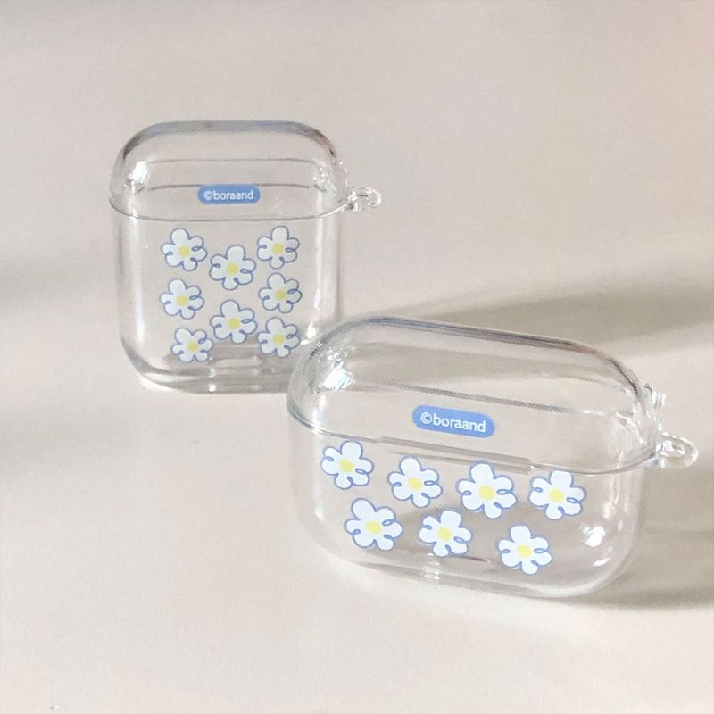 Blue flower air pods case