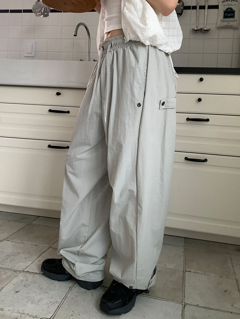 NYLON BIJO SNAP BUTTON PANTS (4C)