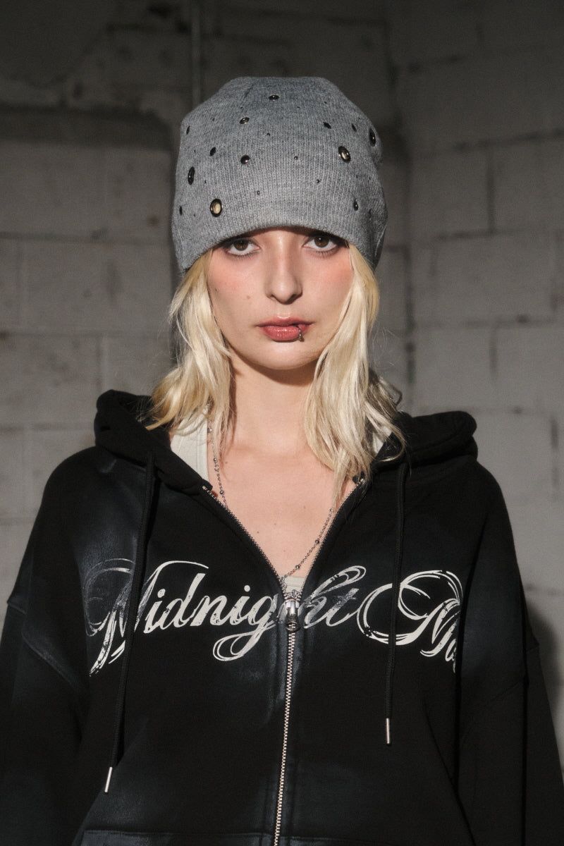 eyelet beanie (grey)