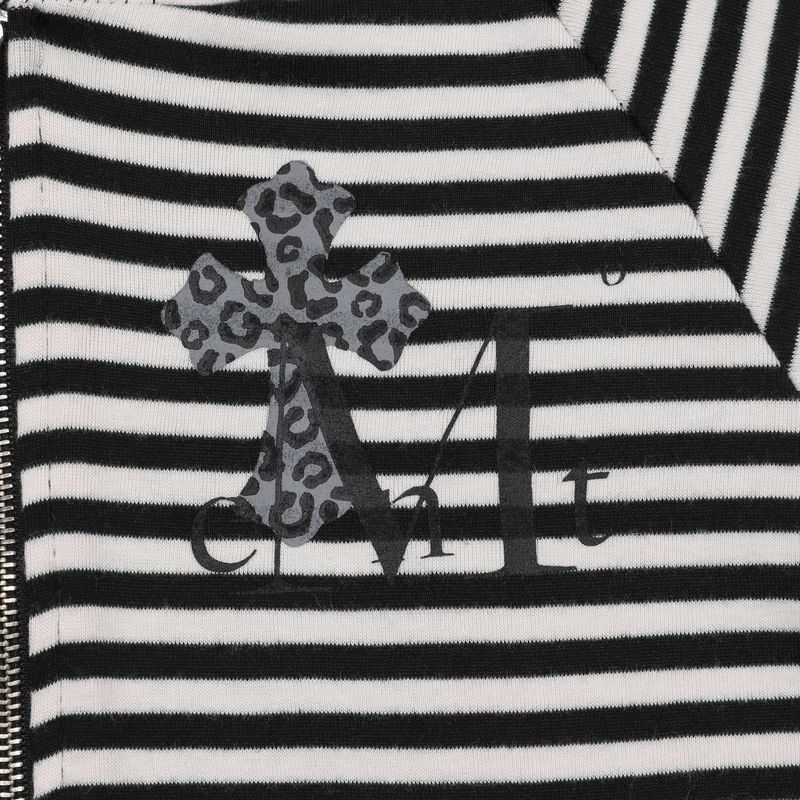 SAHARA LEOPARD CROSS STRIPE RAGLAN HOOD ZIP-UP (2Color)