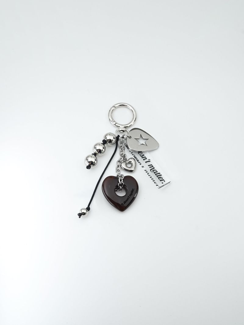 [HEART] Rock star bagcharm (Red Brown)
