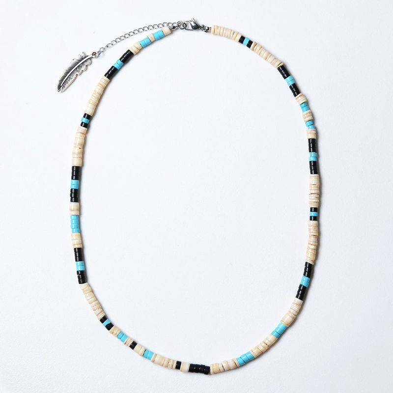 NA shell & turquoise beads necklace