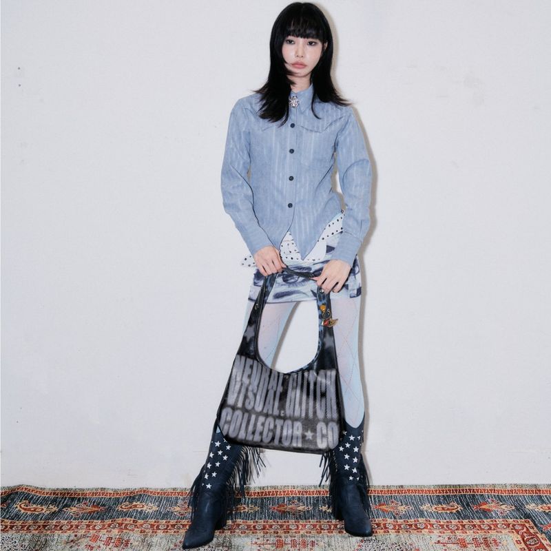 Inner leopard artwork bag [Black]