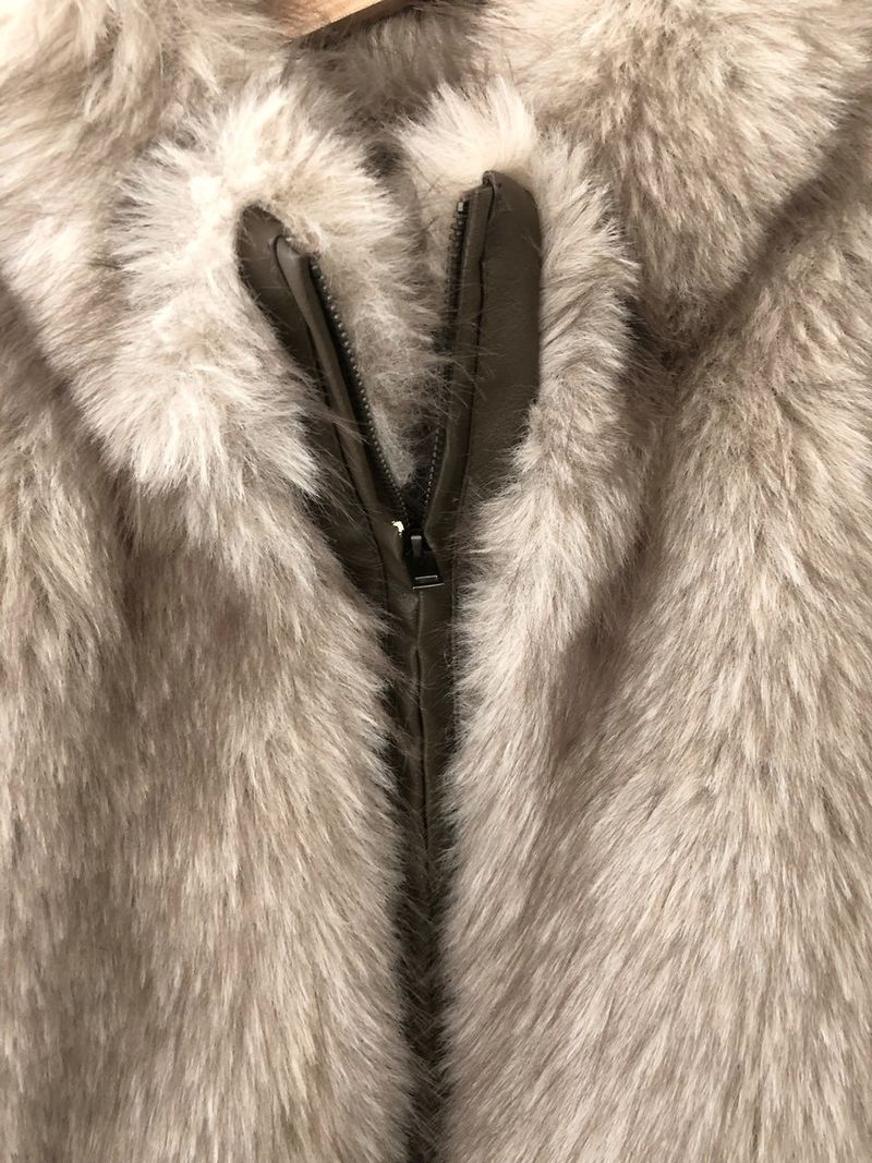 Fox fur zip-up