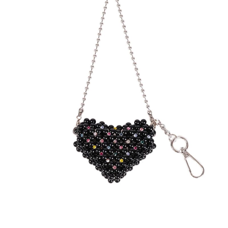 OCCHI DI LUPO(オッキ ディ ルポ)の「LOVE Pearl Crystal Mini Heart BAG_BLACK(Bags)」