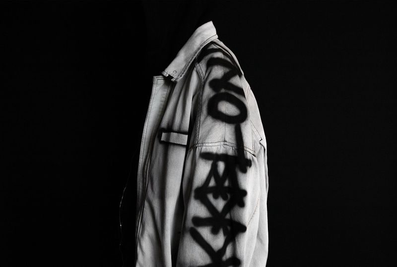 BBD Division Empty Logo Zip Up Denim Jacket (Black)