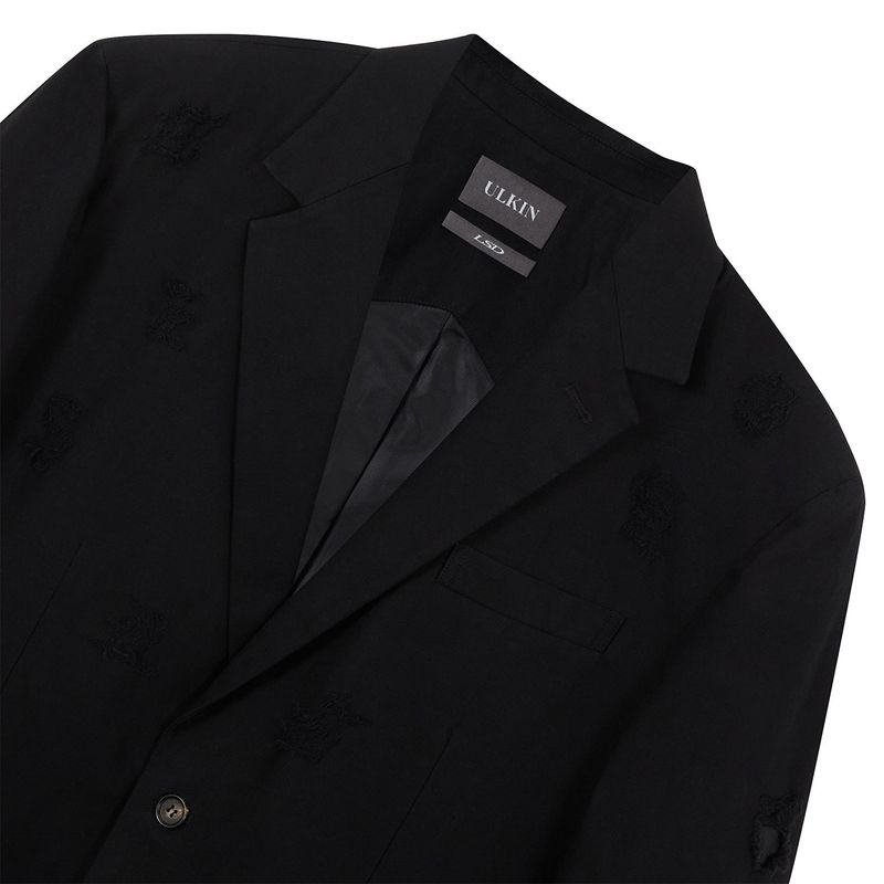 [ULKIN] Destroyed Overfit Single Jacket_Black