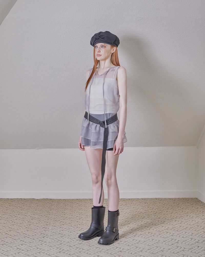 glitter sheer unbalance layered op
