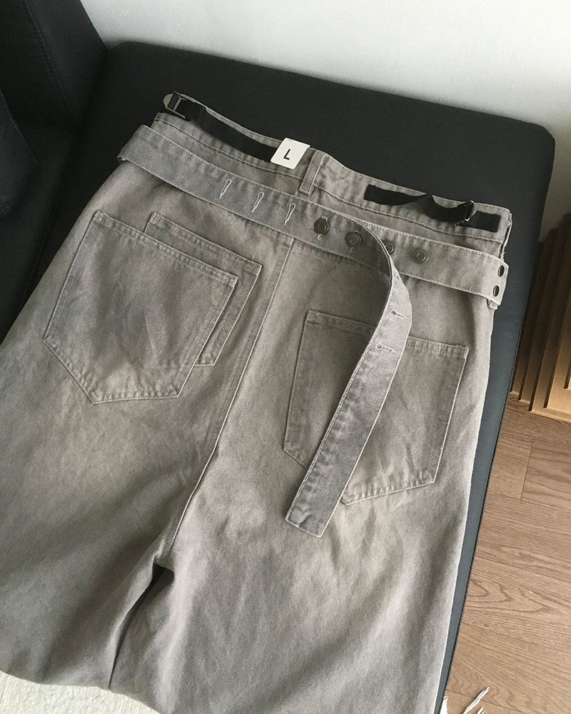 Step Belt Denim Pants